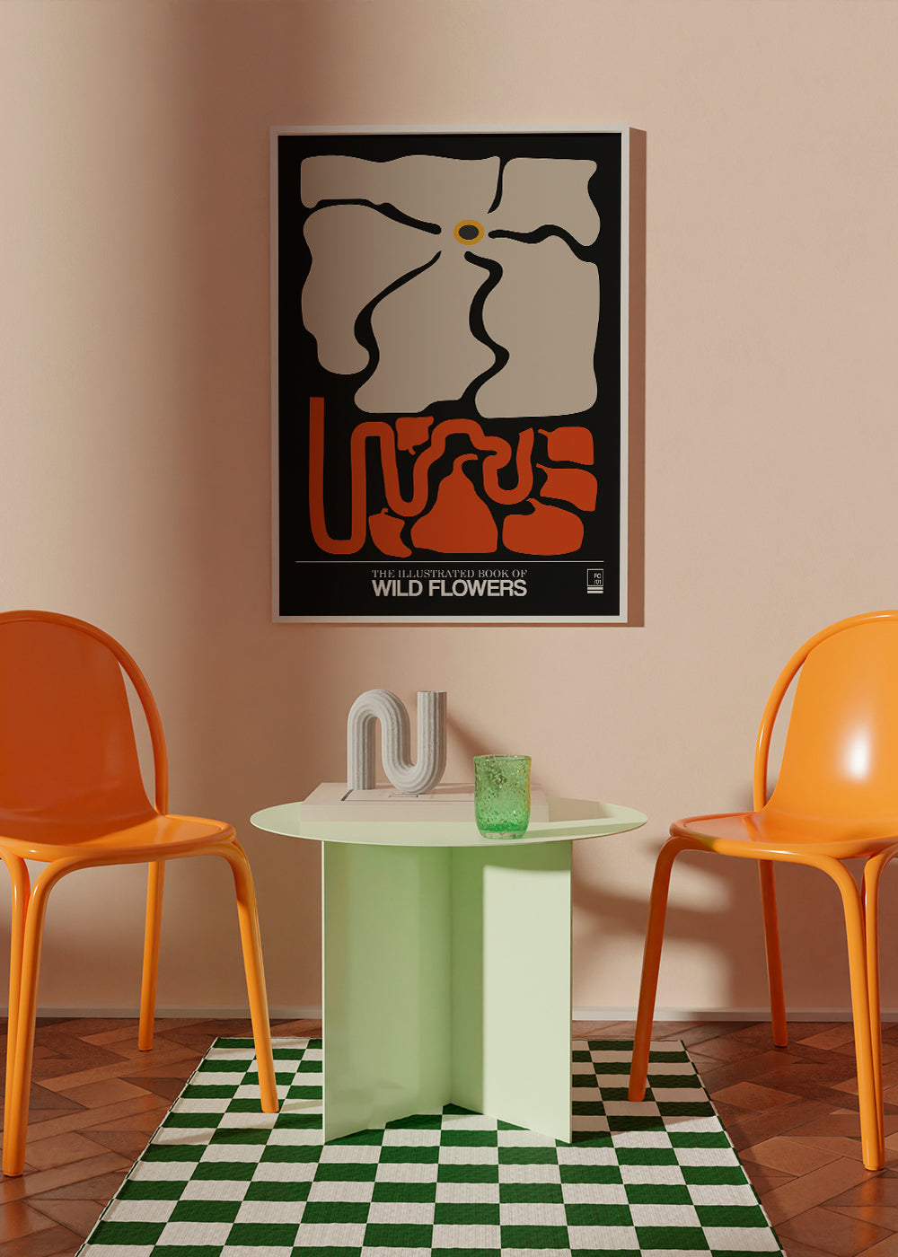 Botanický plakát stylizované květy