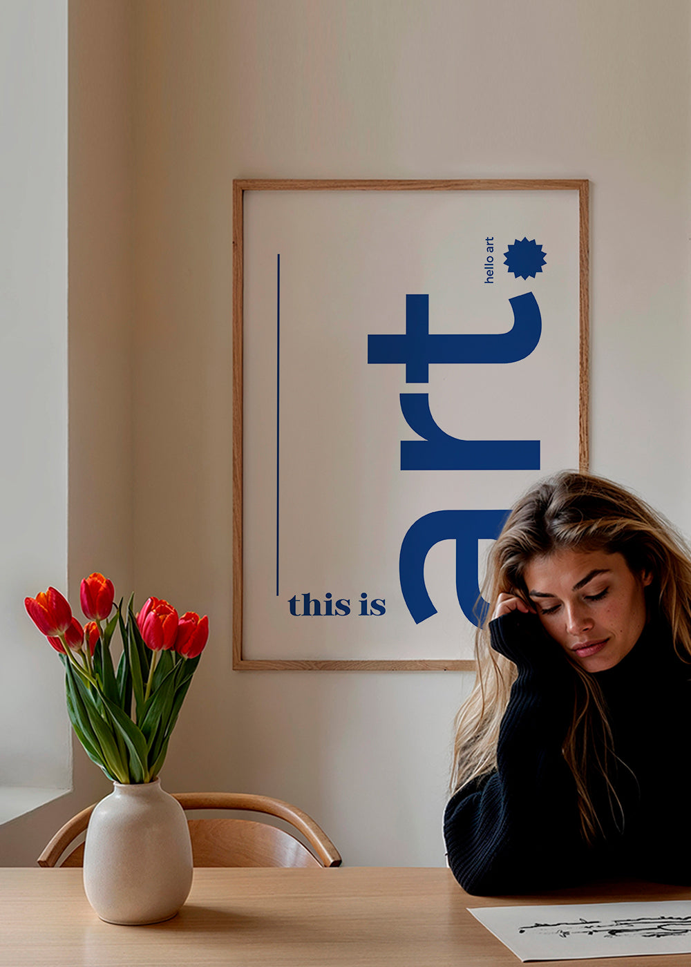 Ilustrace typografie modrá minimal