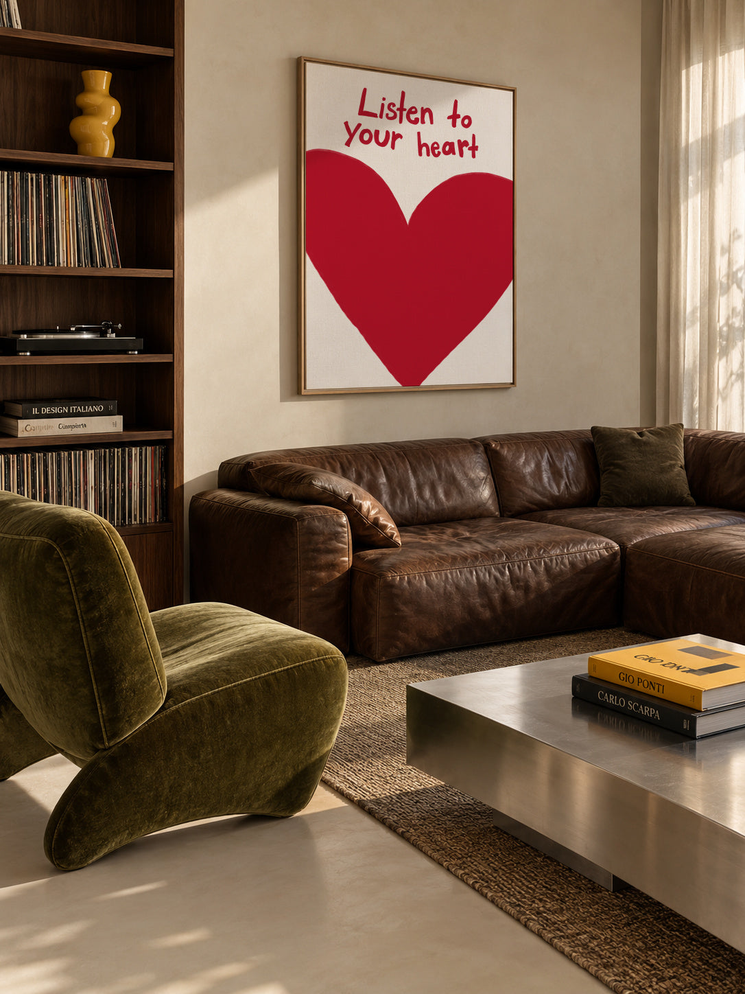 Listen To Your Heart - Framed canvas in an interior