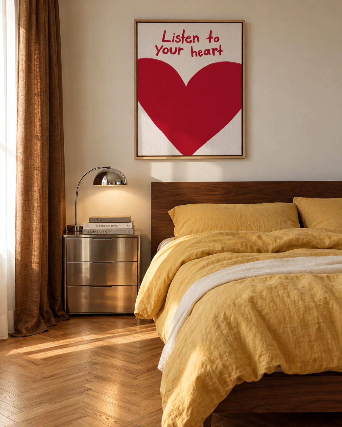 Listen To Your Heart - Framed canvas in an interior