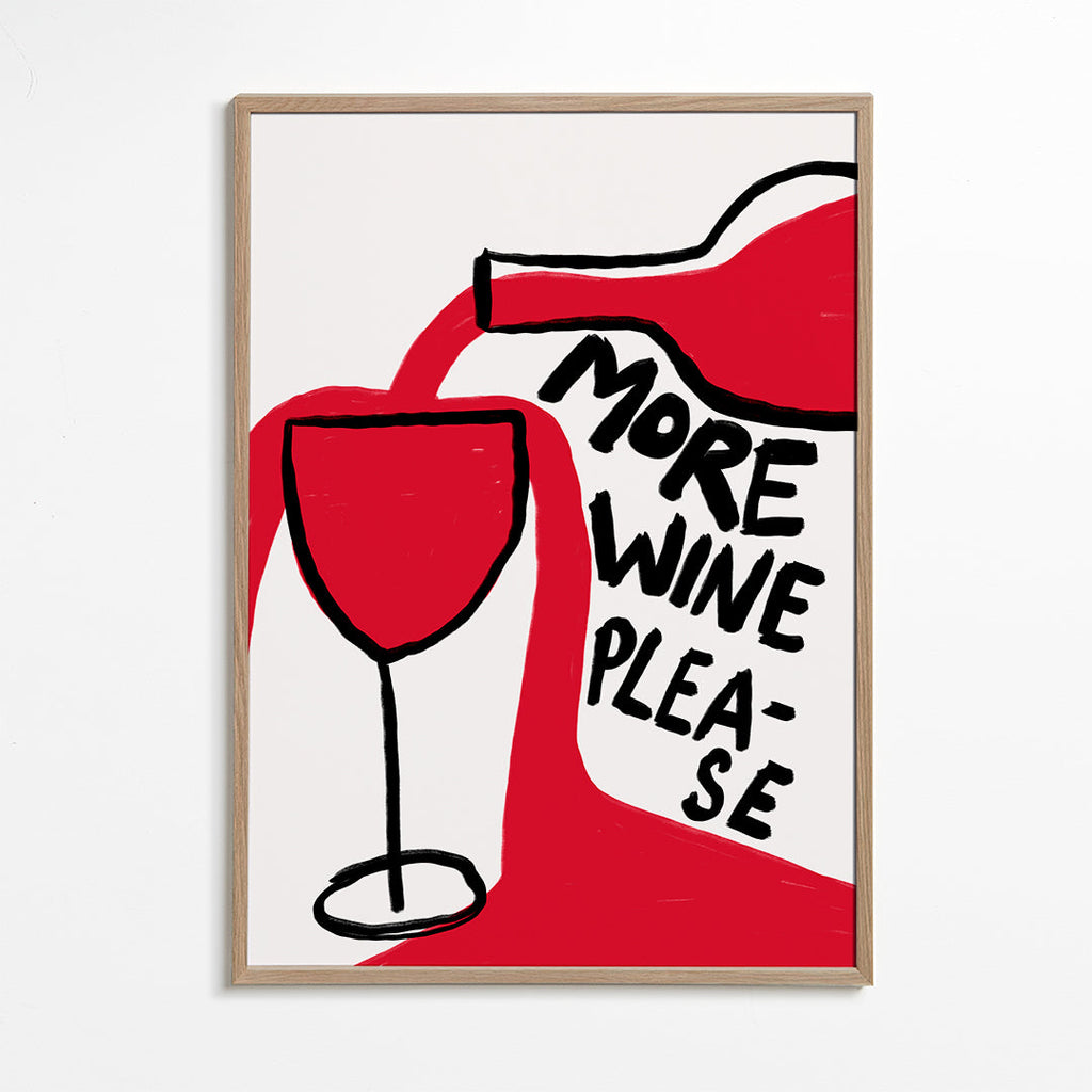 Obraz do kuchyně More Wine Please grafická ilustrace
