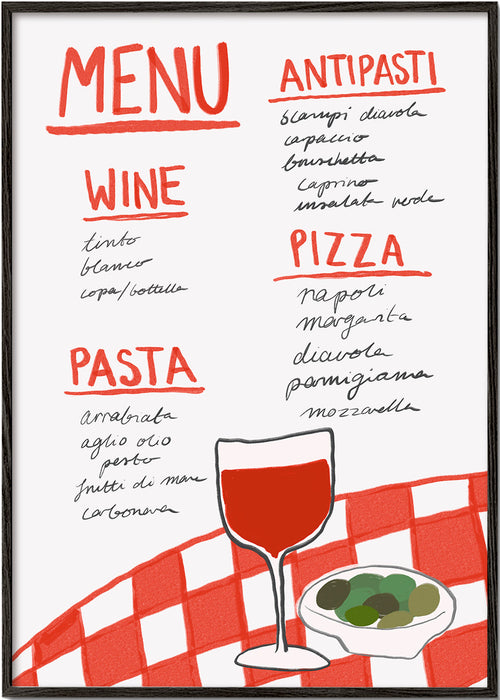 Obraz do kuchyně ilustrované italské menu