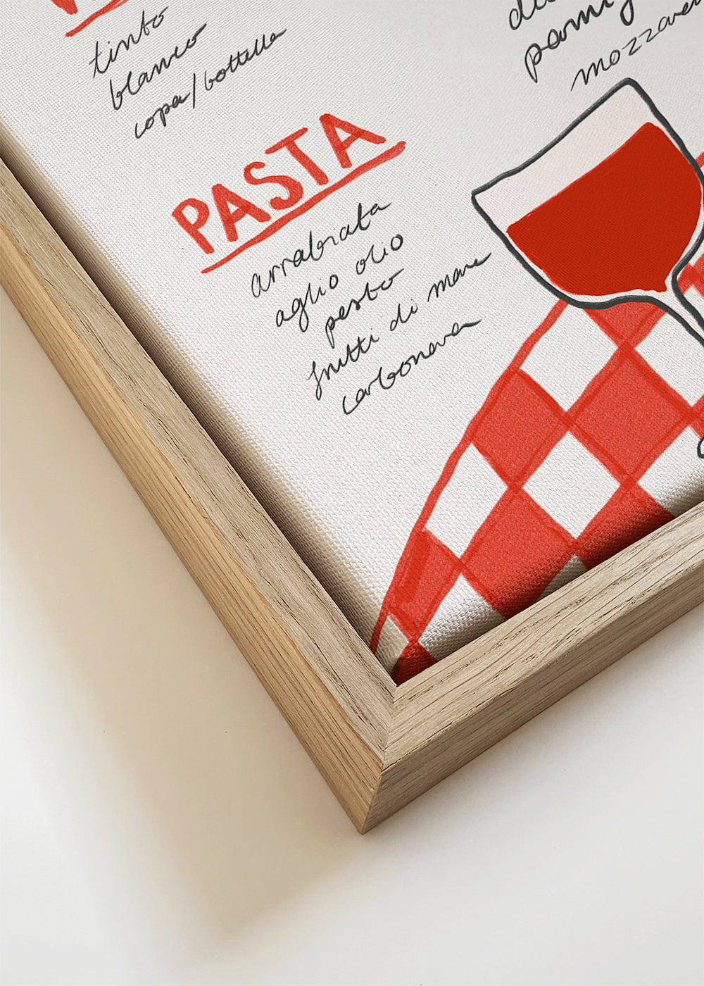 Obraz do kuchyně ilustrované italské menu