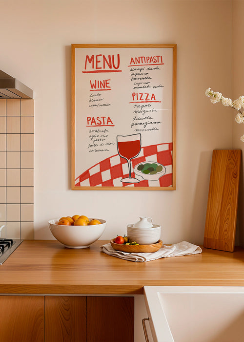 Obraz do kuchyně ilustrované italské menu