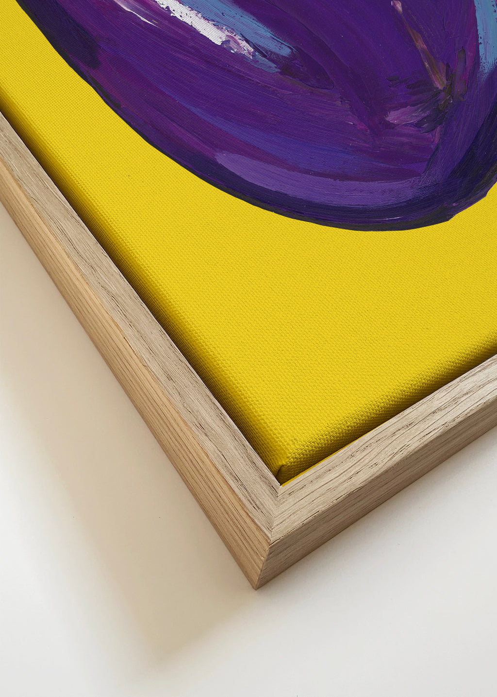 Aubergines On Yellow - Framed canvas detail