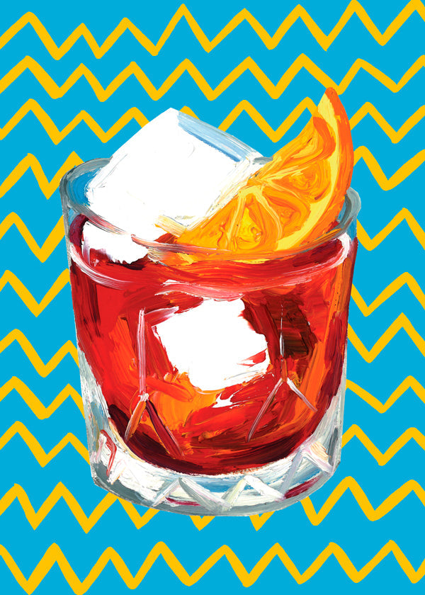 Obraz do kuchyně Ilustrace Negroni ve sklenici