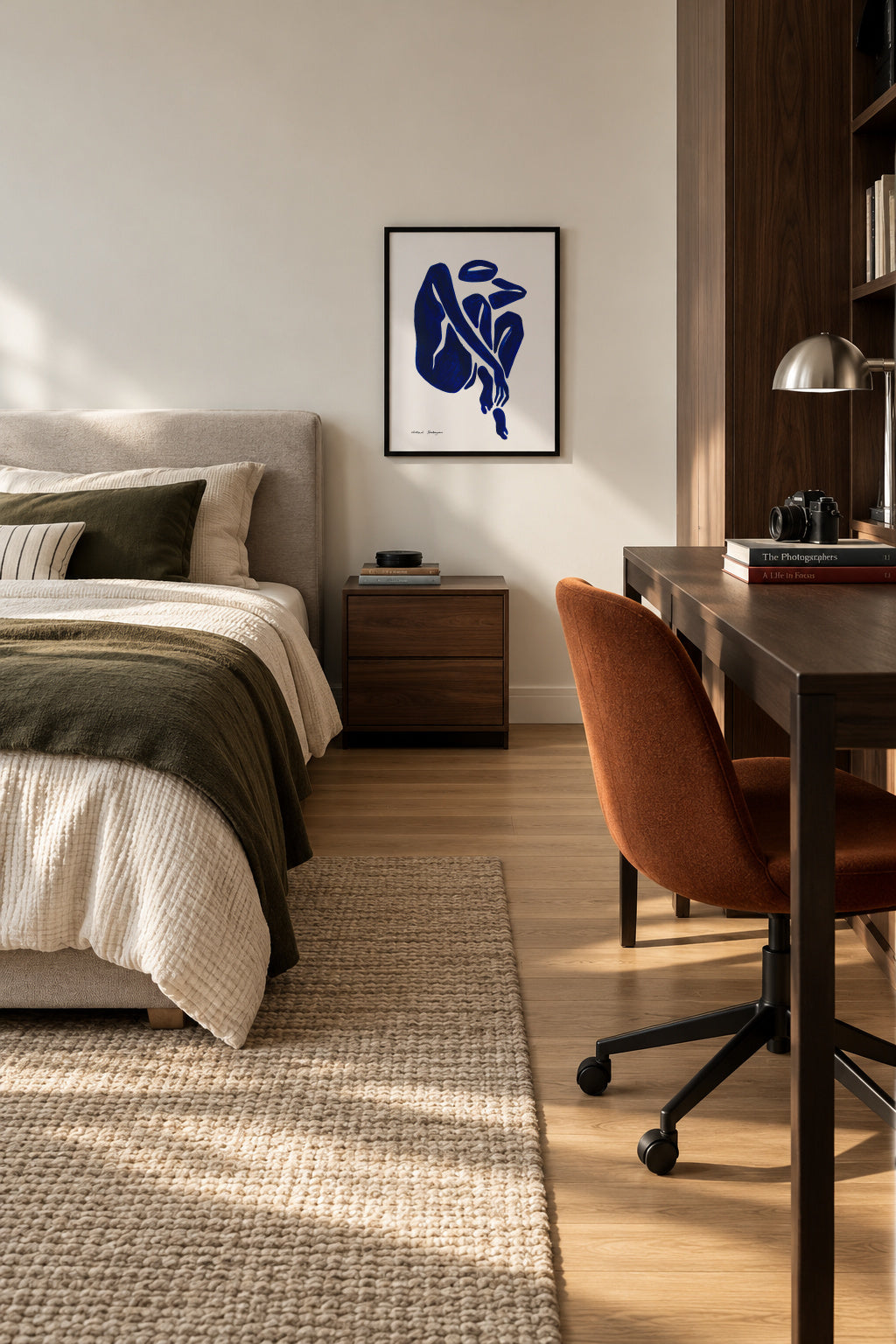Blue Figure #3 - Framed poster in an interior