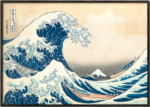 Cuadro de paisaje: japonská vlna v dřevorytu