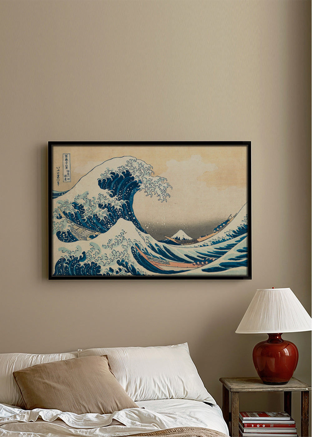 Cuadro de paisaje: japonská vlna v dřevorytu