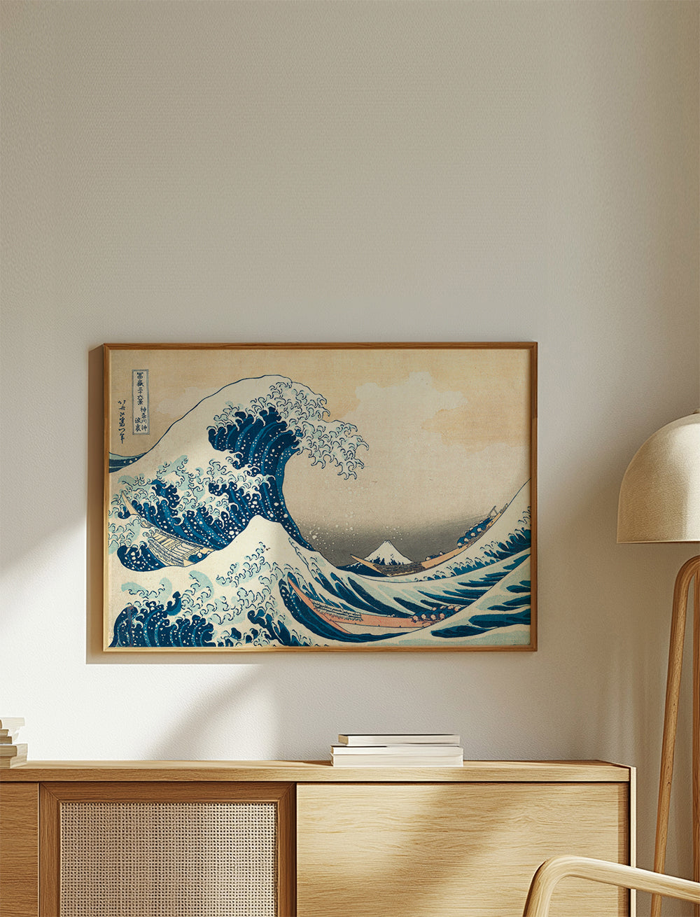 Cuadro de paisaje: japonská vlna v dřevorytu