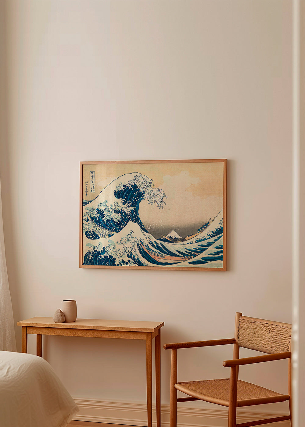 Cuadro de paisaje: japonská vlna v dřevorytu