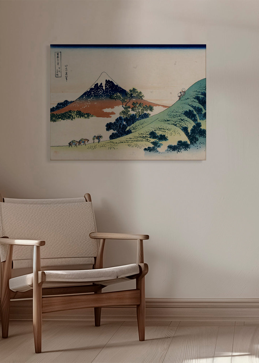 Krajinný obraz Japonsko s Mount Fuji v stylu ukiyo-e