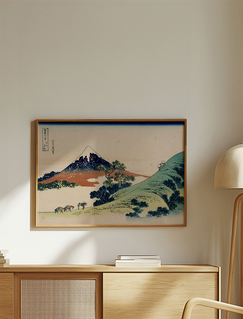 Krajinný obraz Japonsko s Mount Fuji v stylu ukiyo-e