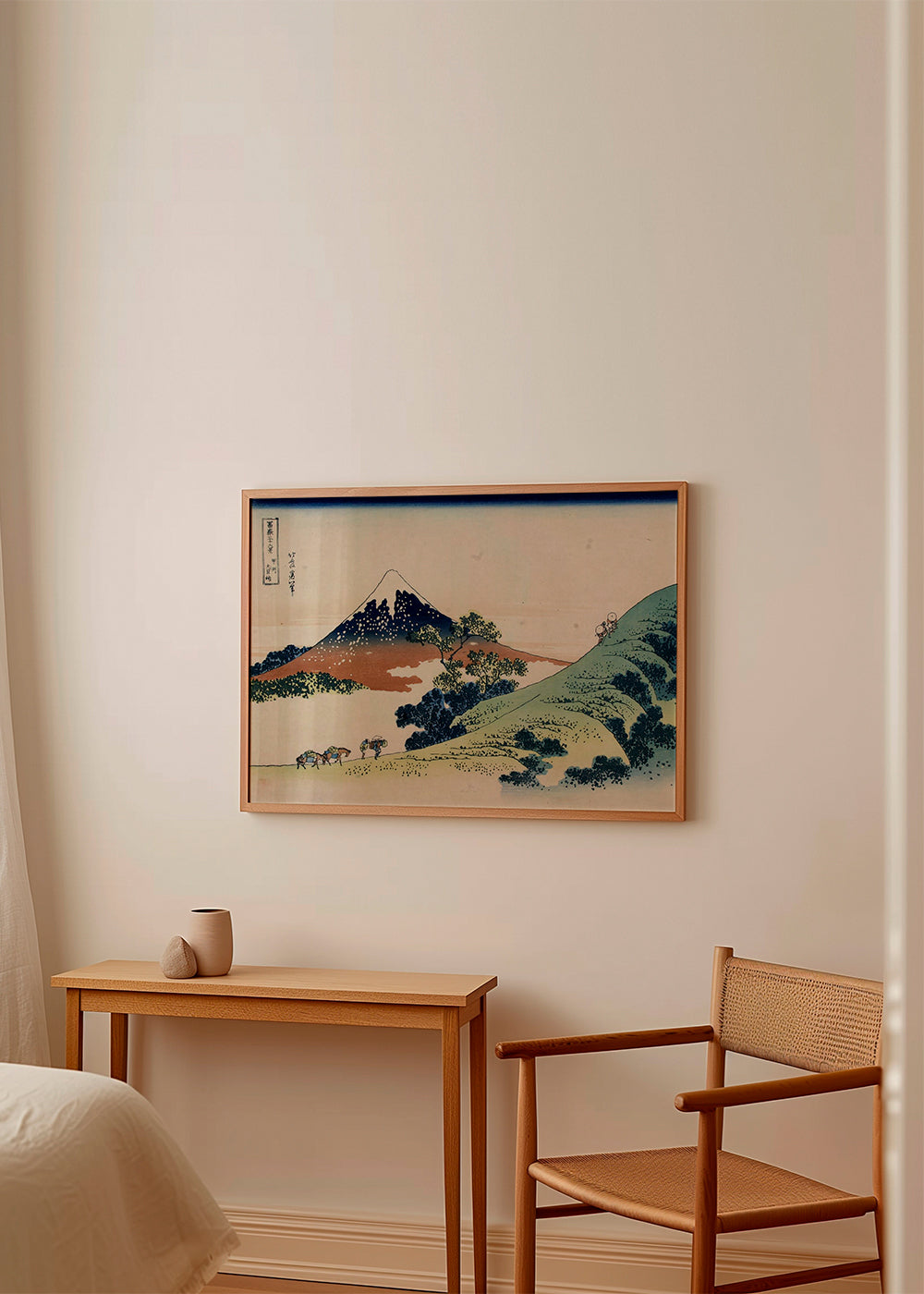 Krajinný obraz Japonsko s Mount Fuji v stylu ukiyo-e