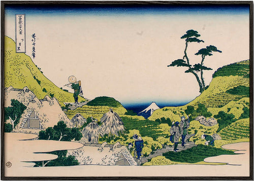 Krajinný obraz s Mount Fuji a zelenými kopci
