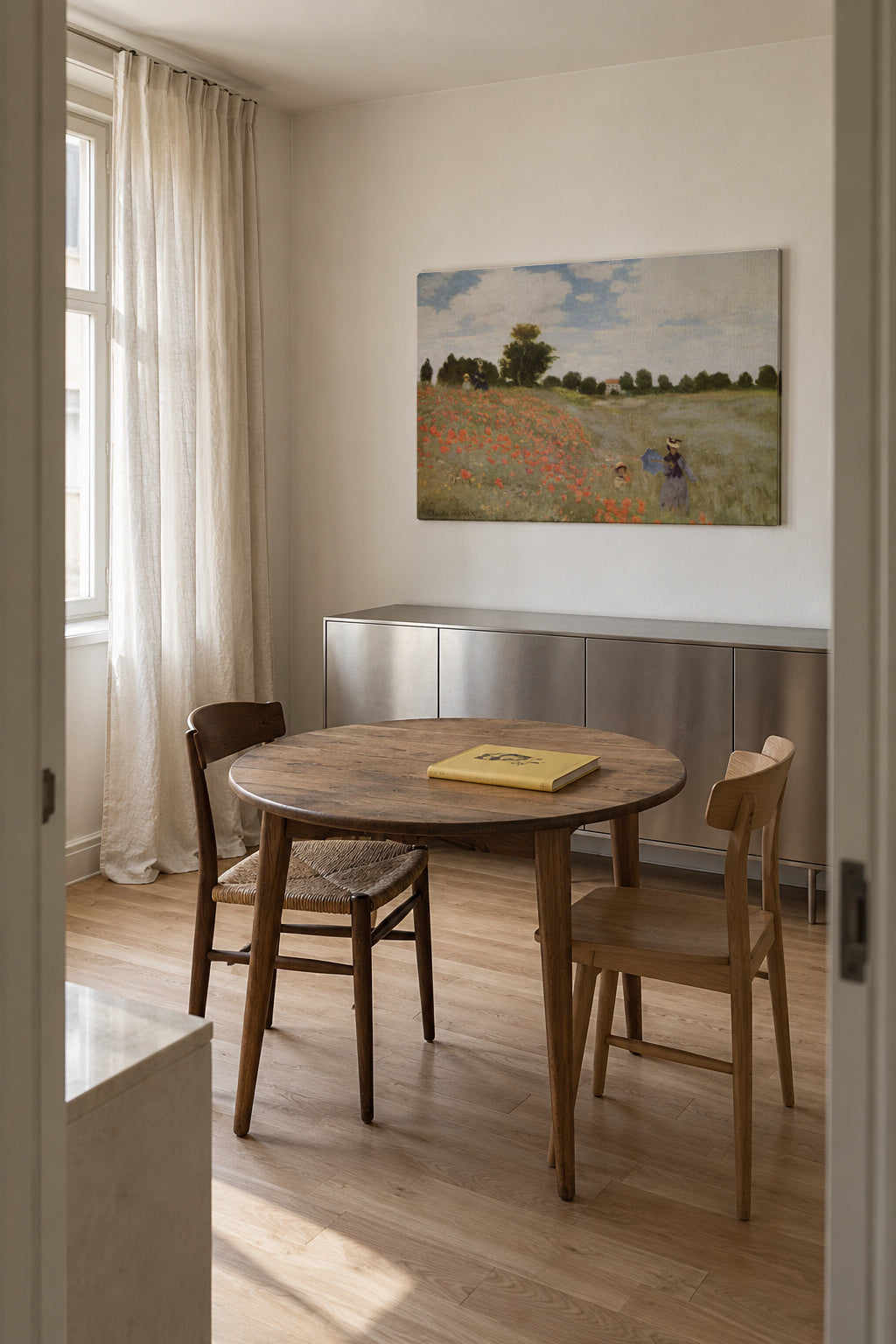 Poppy Field - Claude Monet - Unframed canvas in an interior
