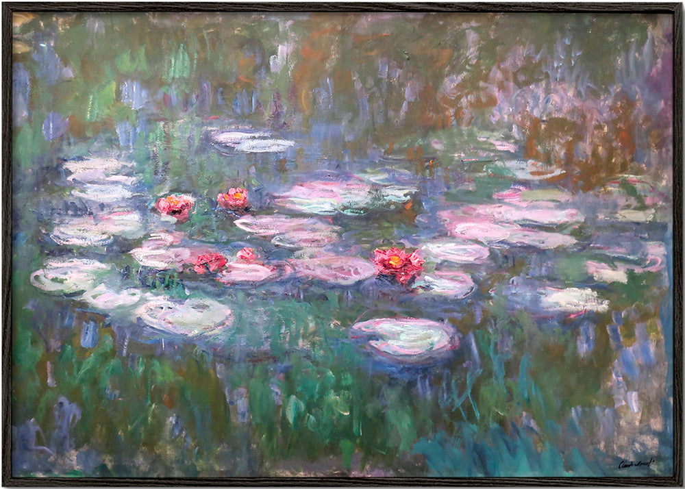 Botanický plakát: lekníny v impresionistickém oleji