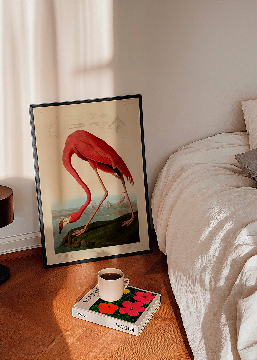 Obraz plameňák v Audubon stylu