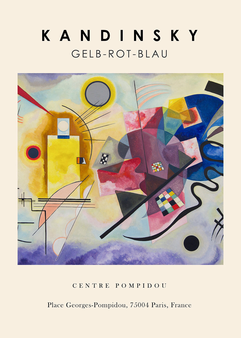 Abstrakt Kandinsky Gelb-Rot-Blau