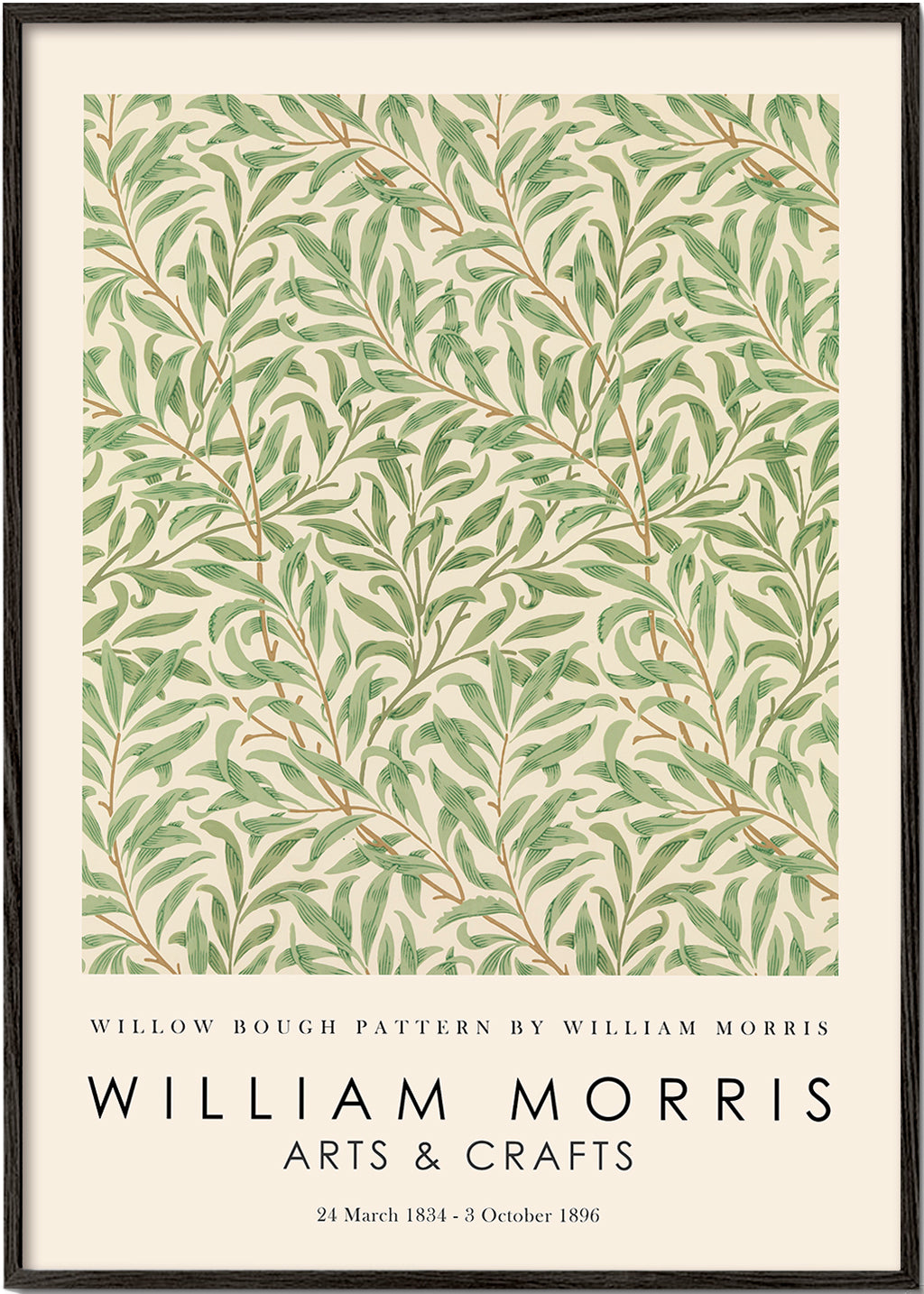 Botanický plakát Willow větve ve stylu Morris