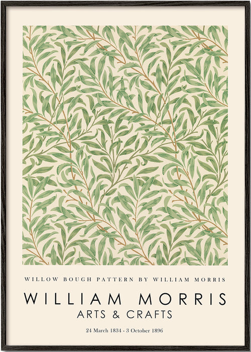 Botanický plakát Willow větve ve stylu Morris