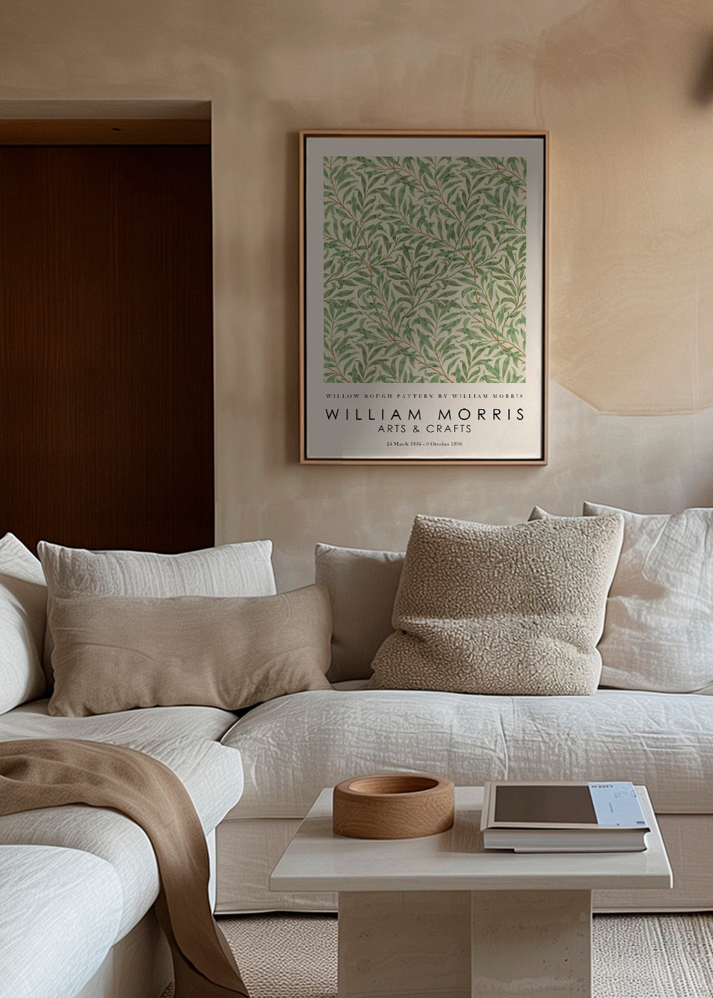 Botanický plakát Willow větve ve stylu Morris