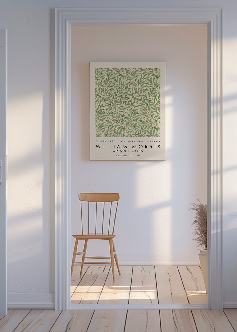 Botanický plakát Willow větve ve stylu Morris