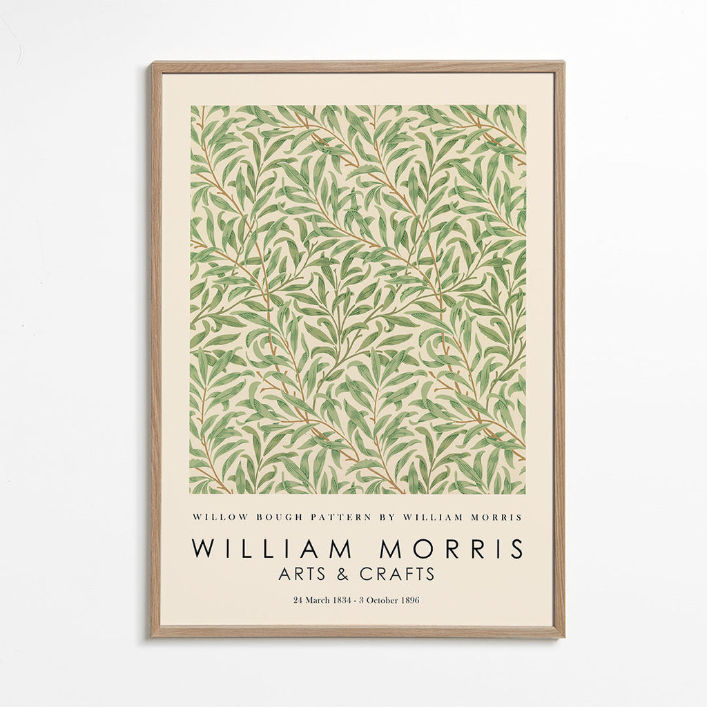 Botanický plakát Willow větve ve stylu Morris