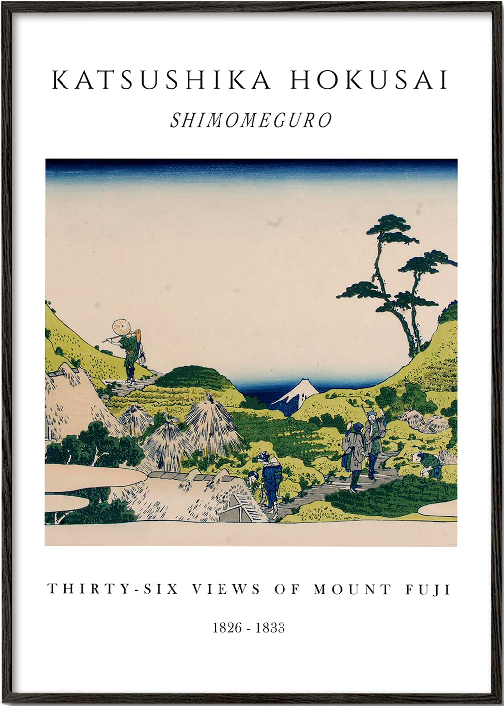 Japonská krajina s Mount Fuji od Hokusai