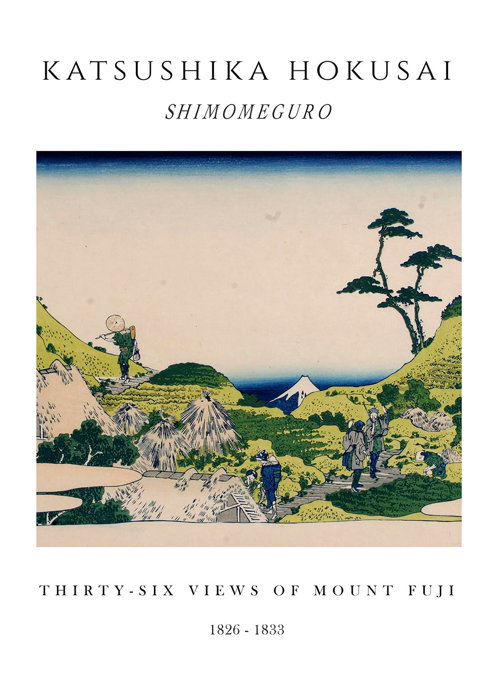 Japonská krajina s Mount Fuji od Hokusai