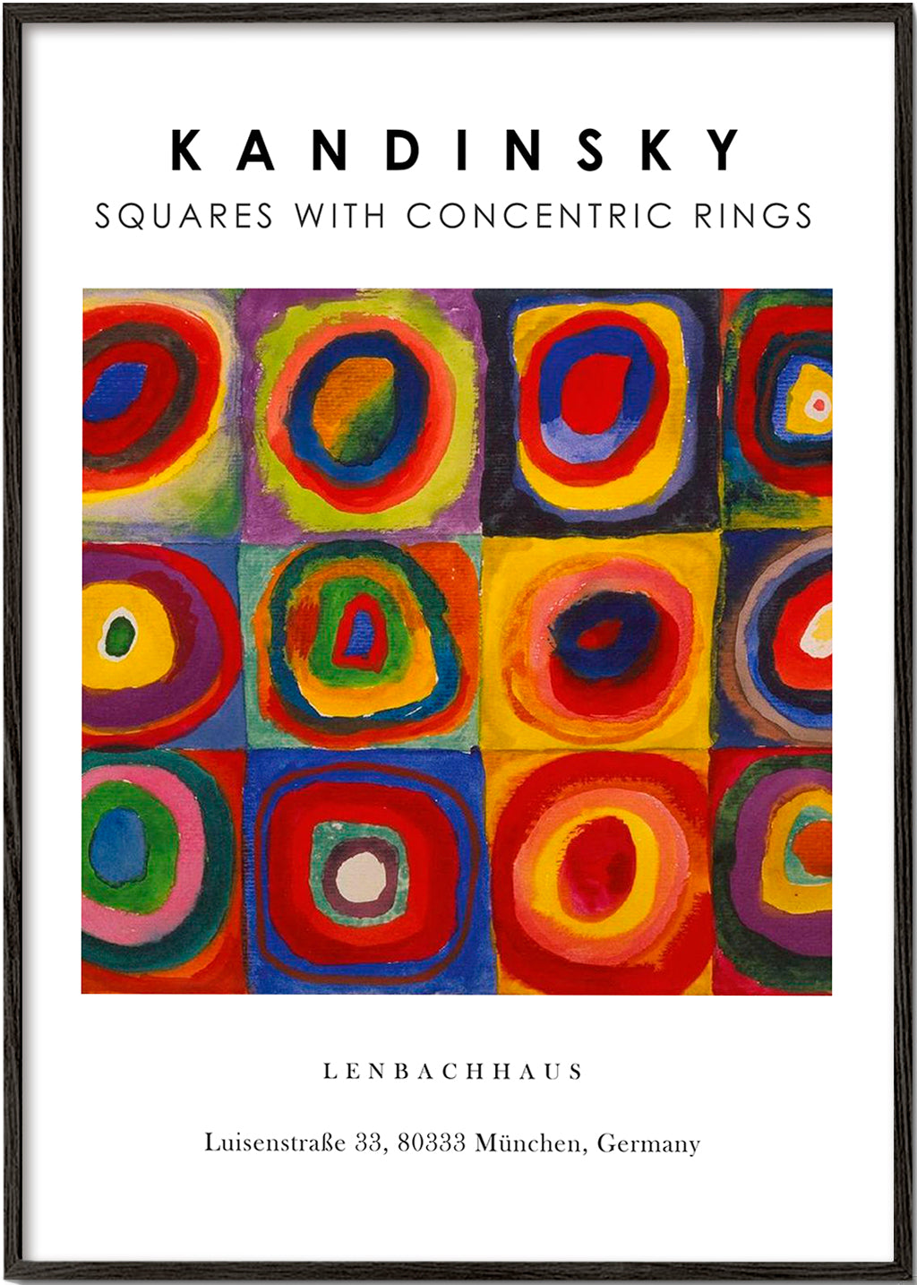 Geometrické dílo Kandinsky čtverce a kruhy