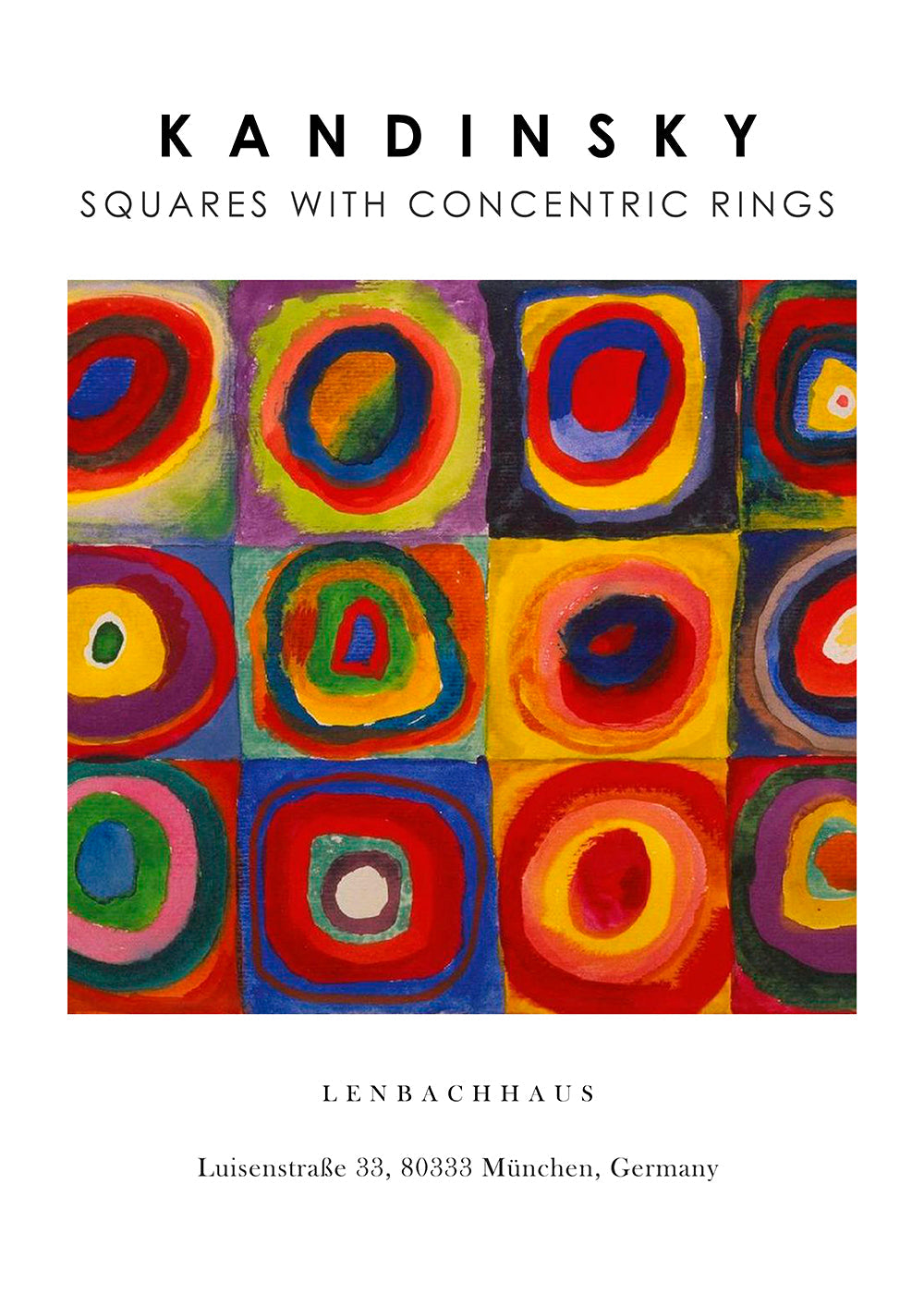 Geometrické dílo Kandinsky čtverce a kruhy