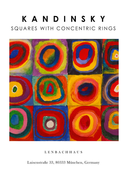 Geometrické dílo Kandinsky čtverce a kruhy