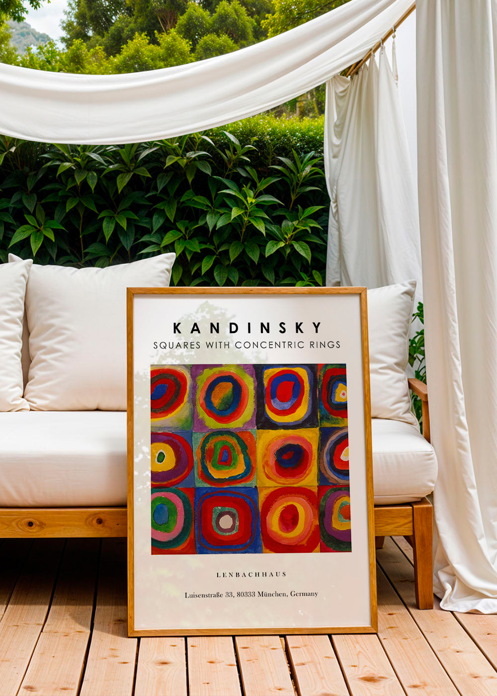 Geometrické dílo Kandinsky čtverce a kruhy