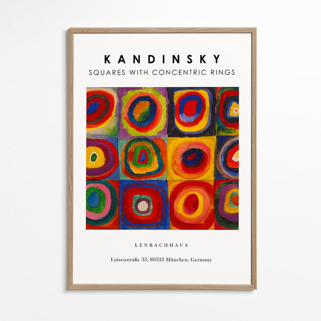 Geometrické dílo Kandinsky čtverce a kruhy