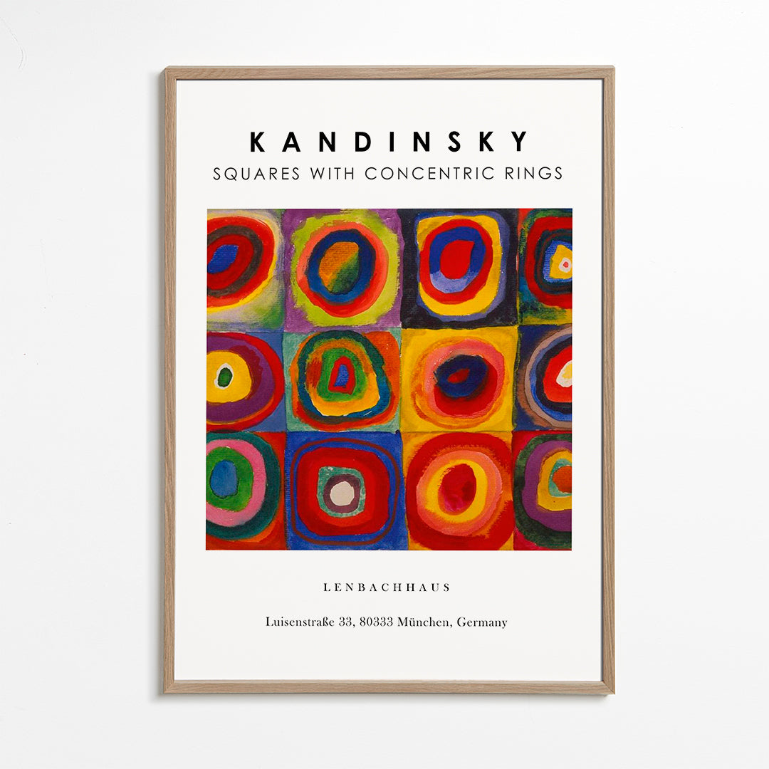 Geometrické dílo Kandinsky čtverce a kruhy