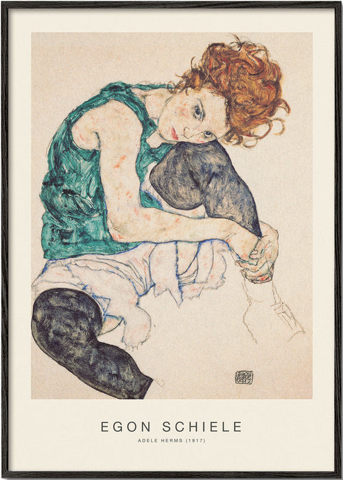 Vintage plakát: portrét Adele Herms od Egona Schiele