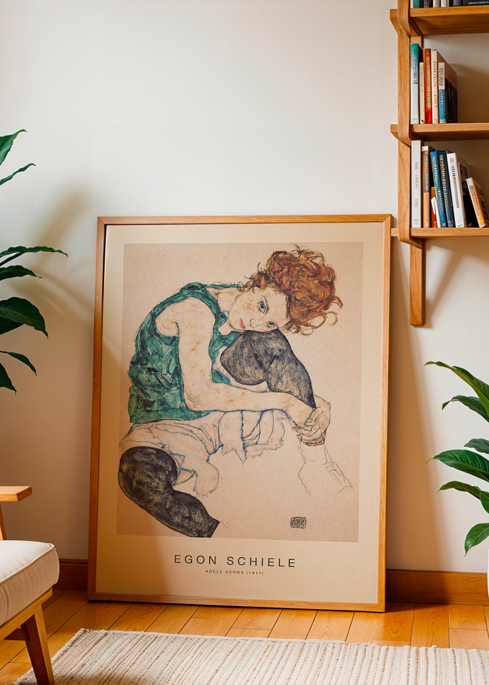 Vintage plakát: portrét Adele Herms od Egona Schiele