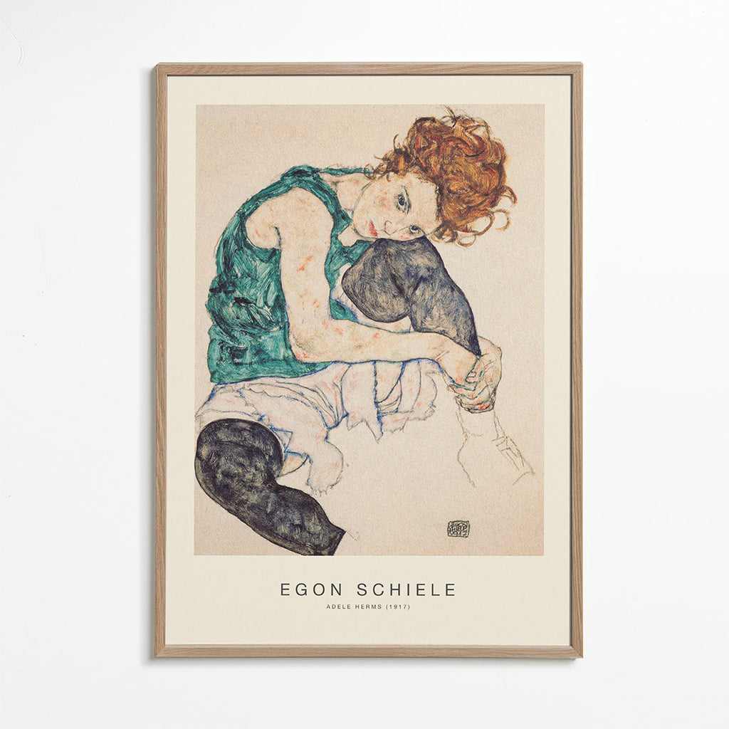 Vintage plakát: portrét Adele Herms od Egona Schiele