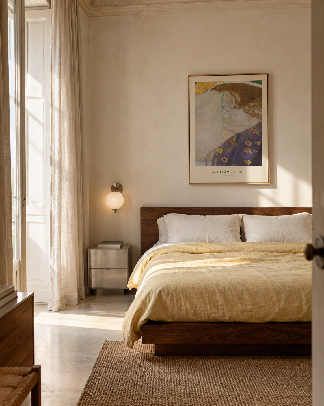 Danae (Special Edition )- Gustav Klimt - Framed canvas in an interior