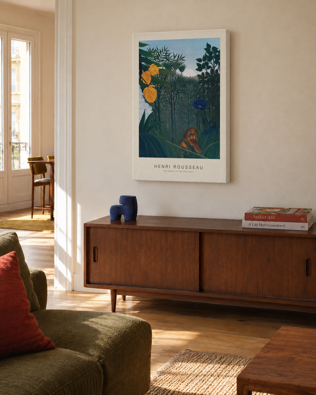 The Repast of the Lion (Special Edition) - Henri Rousseau - Unframed canvas in an interior