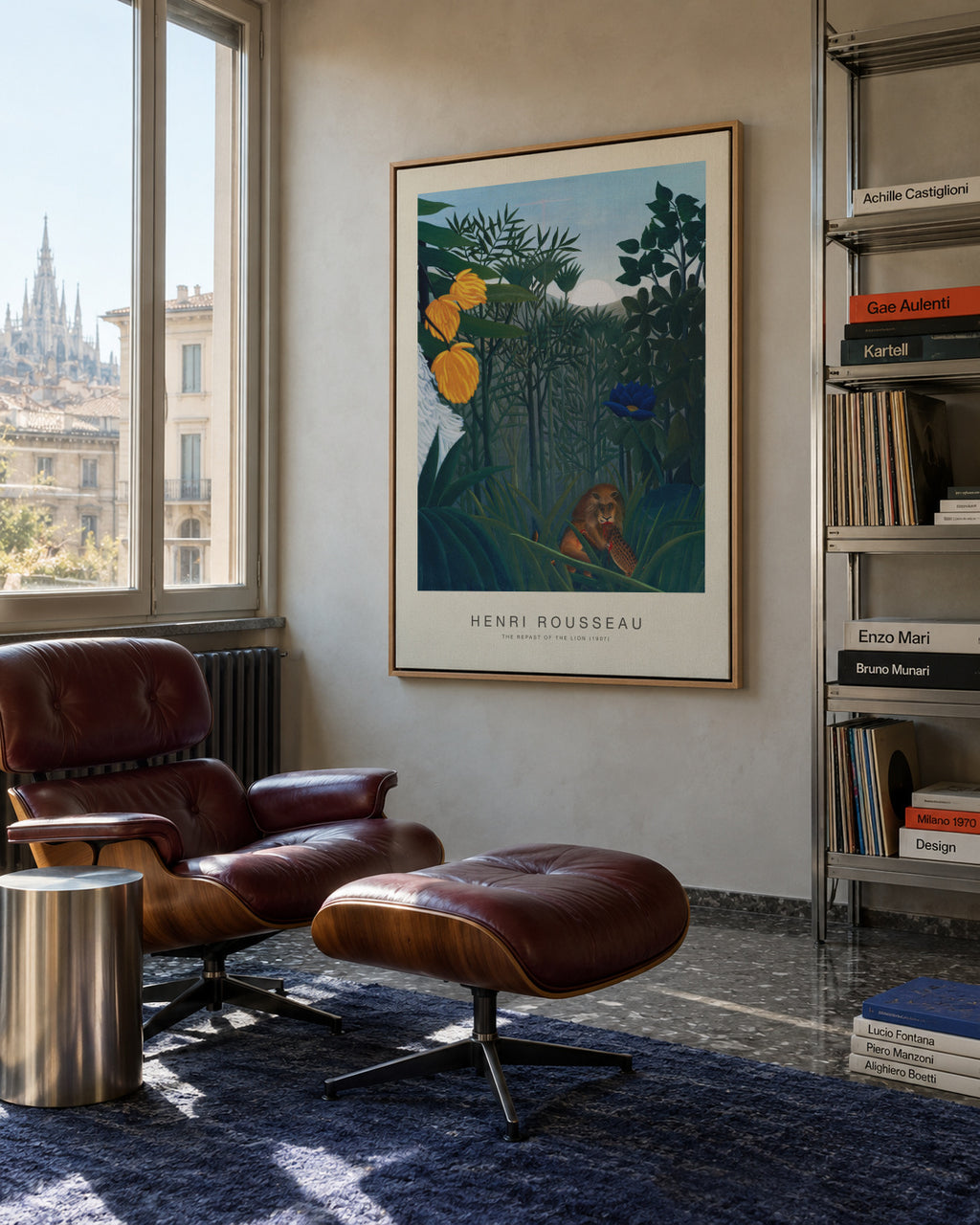 The Repast of the Lion (Special Edition) - Henri Rousseau - Framed canvas in an interior
