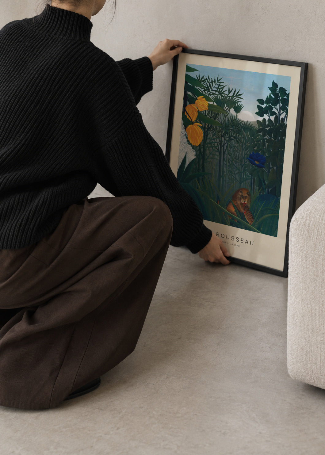 The Repast of the Lion (Special Edition) - Henri Rousseau - Framed poster in an interior