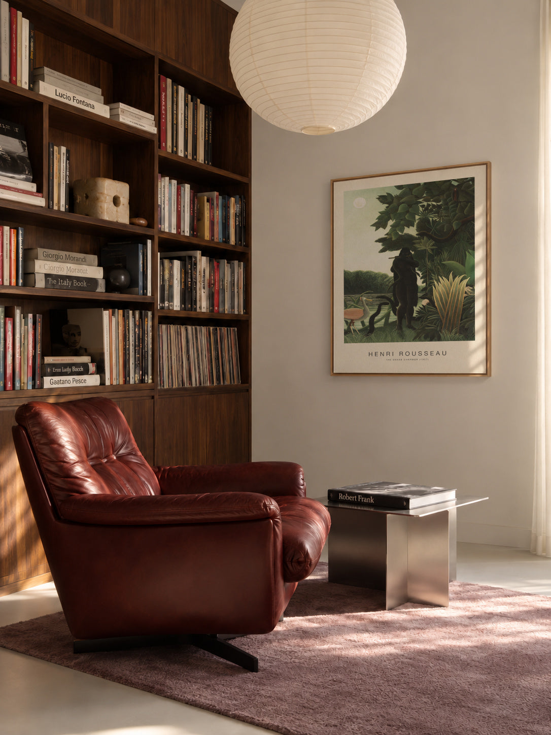The Snake Charmer (Special Edition) - Henri Rousseau - Framed canvas in an interior