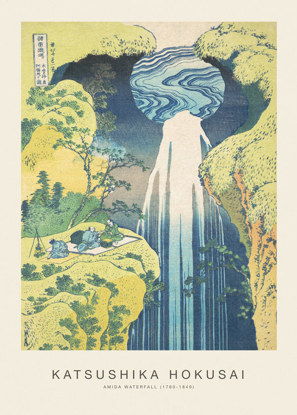 Krajinářské umění: Vodopád Amida od Hokusai