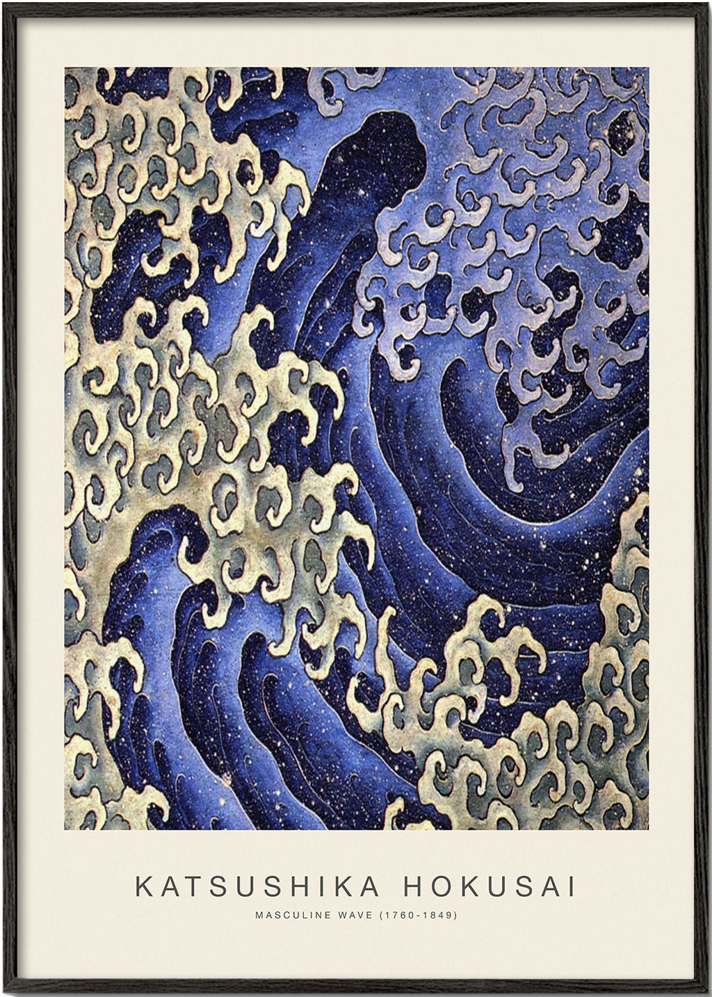 Ilustrace vlny Hokusai v modrém