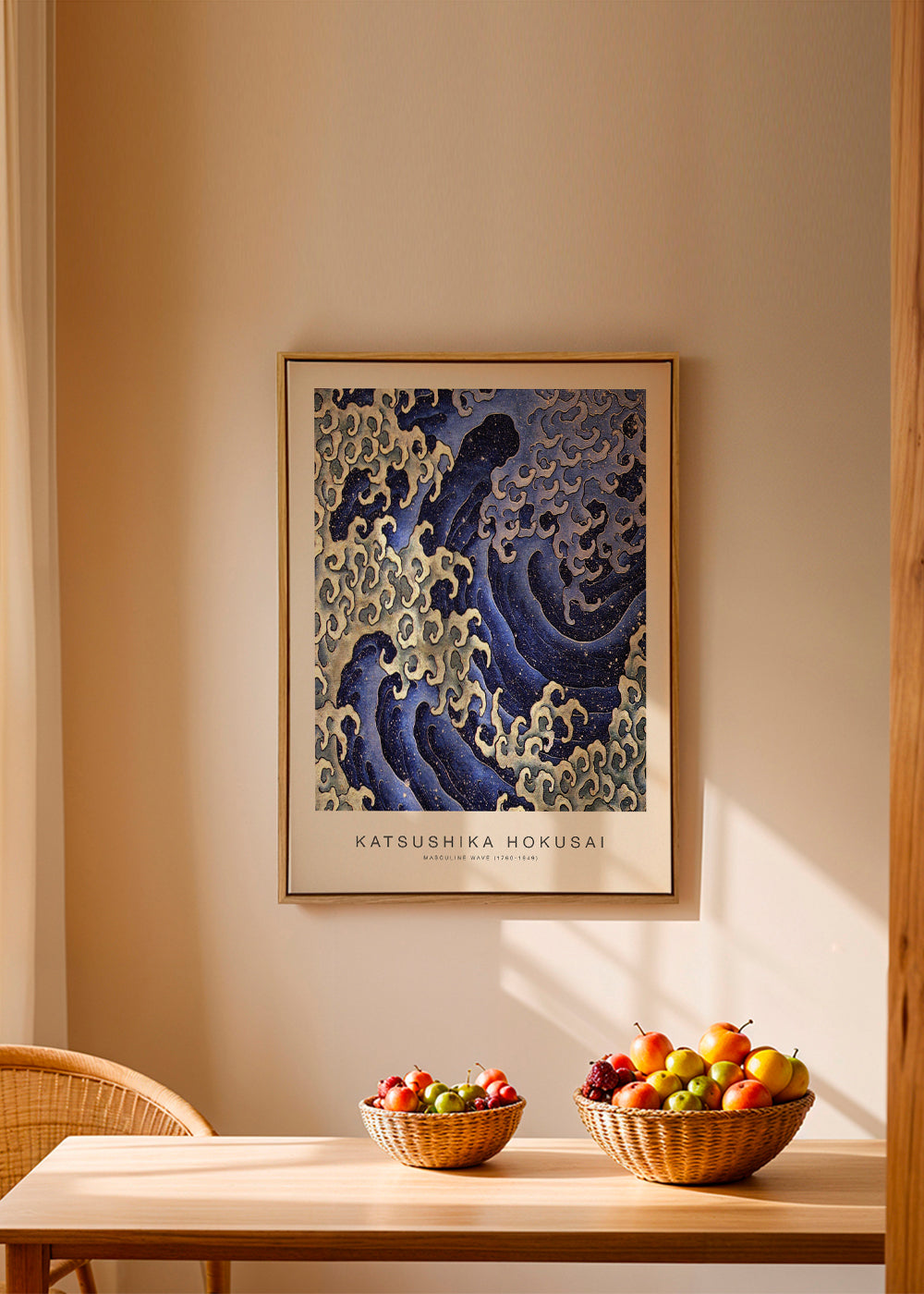 Ilustrace vlny Hokusai v modrém