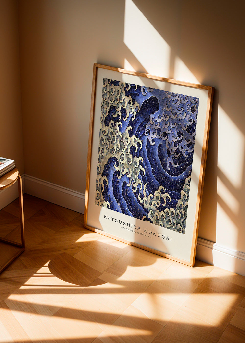 Ilustrace vlny Hokusai v modrém