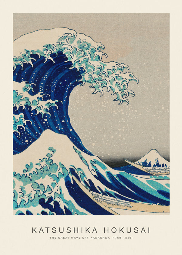 Japonská ilustrace Velká vlna v modrém