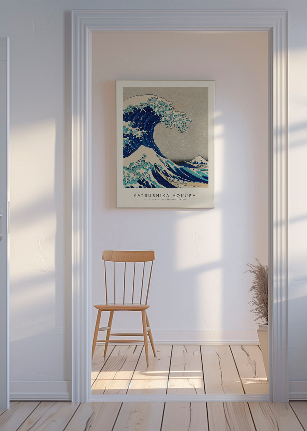 Japonská ilustrace Velká vlna v modrém
